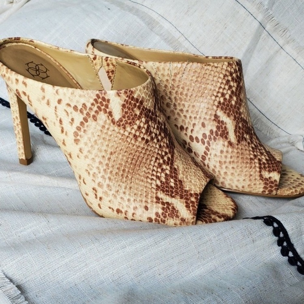 Ann Taylor Maya Python Mule Peep Toe Lux Summer 8… - image 3